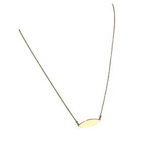 Ann Taylor Goldtone Chain Necklace 22" Marquise Shape Plate Pendant